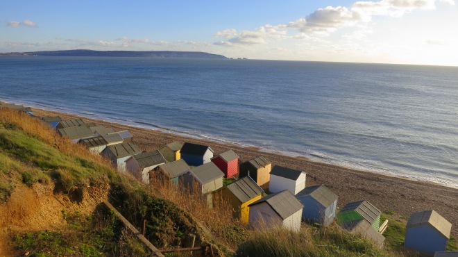Beach huts and The Needles
