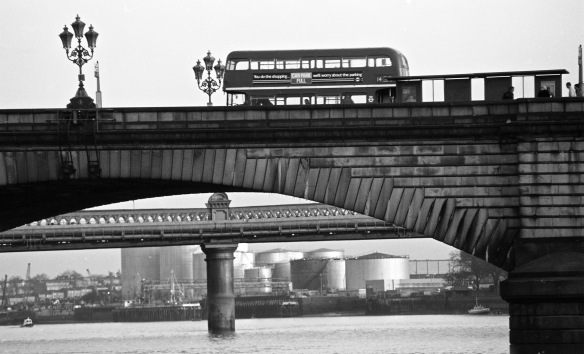 Bus on Putney Bridge 1983
