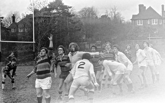 Derrick in lineout 1982