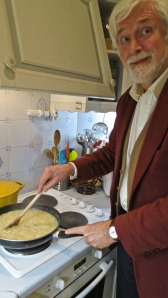 Derrick stirring risotto