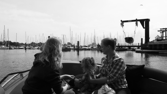 Family on boat