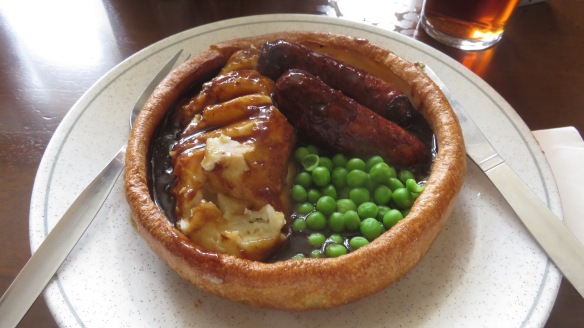 Filled Yorkshire pudding meal