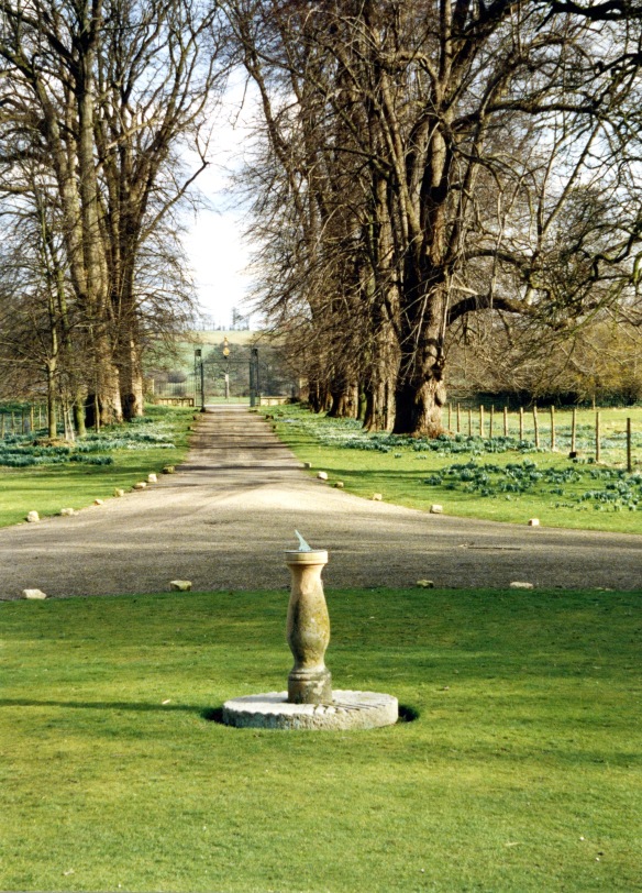 Sundial and entrance drive