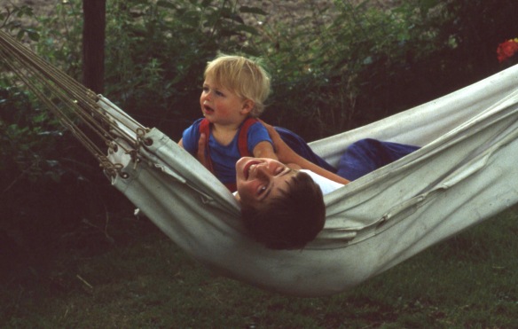 Matthew and Sam in hammock 8.81 4