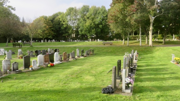 Catherington Cemetery - Dad's gravestone bottom right