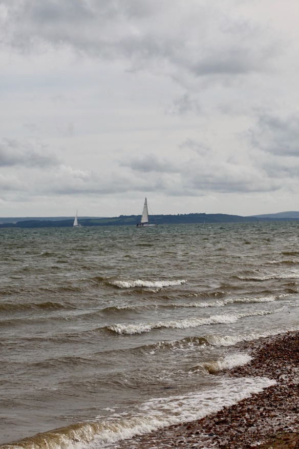 Yachts passing Isle of Wight