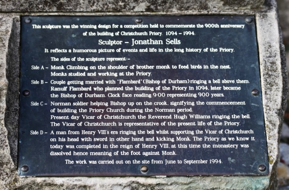 Christchurch Priory commemoration scupture plaque