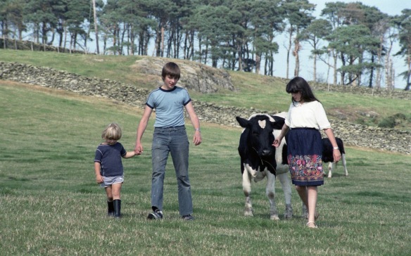Matthew, Becky, Sam and cow 1983 1