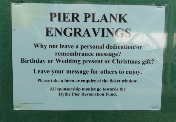 Pier plank engravings sign