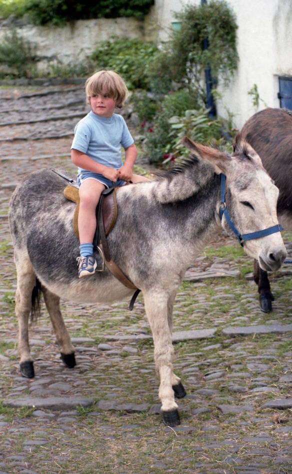 Sam on donkey 1985 2