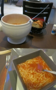 Tomato and noodle soup
