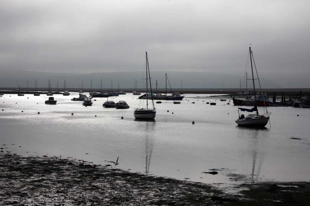 Keyhaven harbour with boats