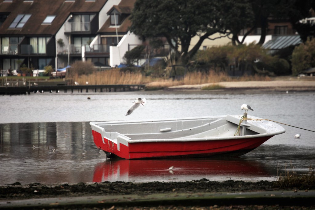 red rowing boat