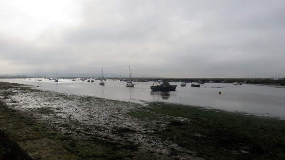 Keyhaven harbour with boats