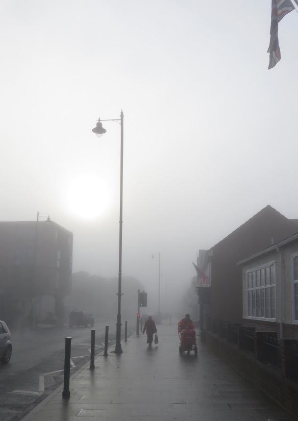 New Milton in mist