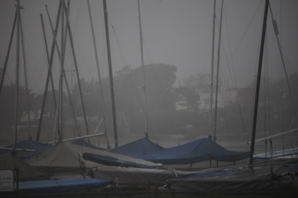 Masts in mist