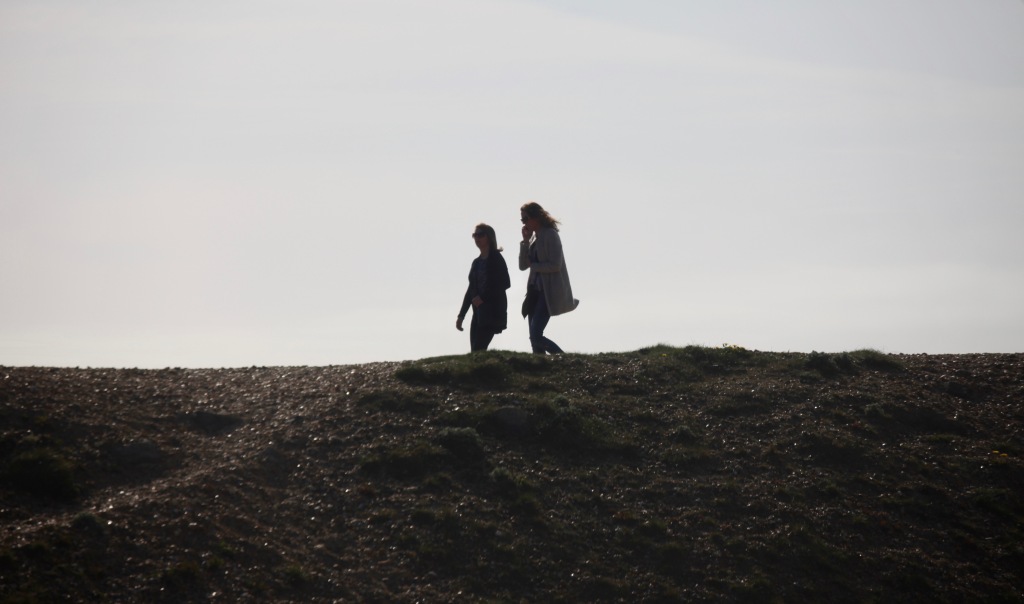 Two young women on Hurst spit