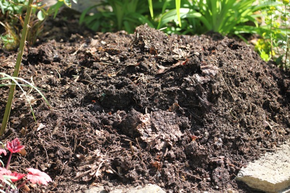 Compost on oval bed