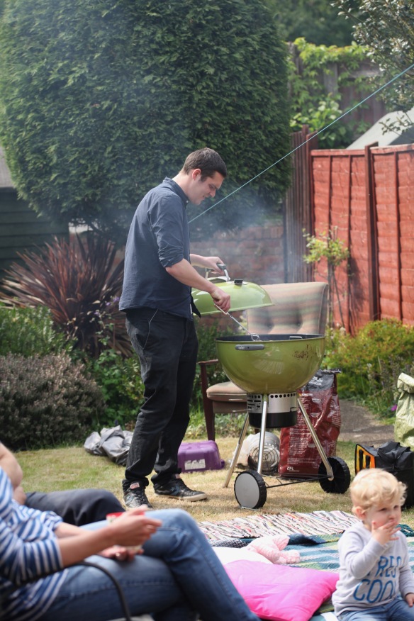 Andy tending barbecue