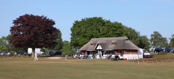 Thatched cricket pavilion