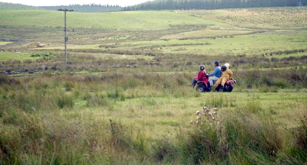 Louisa, Sam, James, and instructure on quad bike 17.8.92 1