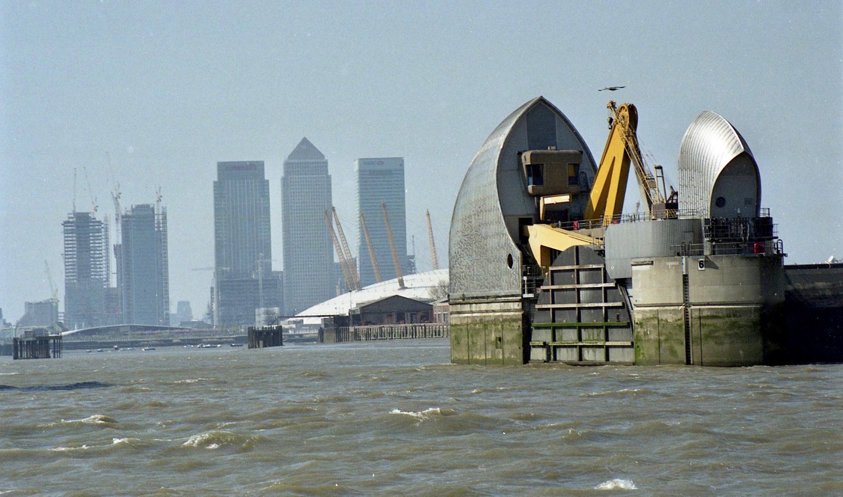 Thames Barrier and Canary Wharf 6.4.02 1